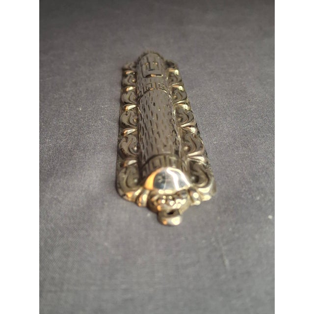 Sterling Silver 925 Repousse Mezuzah Case 6" Bark & Scrollwork For Sale - Image 9 of 13