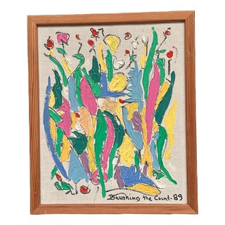 Leif Brünning, Brunning the Count, 1989, Oil on Canvas, Framed For Sale