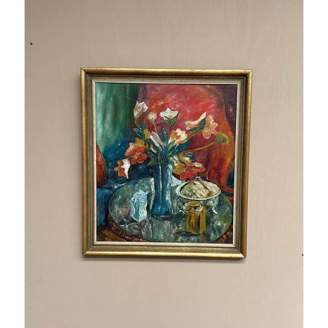 Scandinavian Artist, Vase, 1960s, Oil on Panel, Framed For Sale - Image 13 of 13