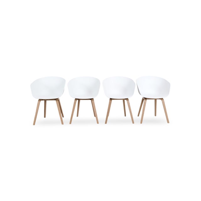 Aac 22 Armchairs in White from Hay, Set of 4 For Sale - Image 10 of 10