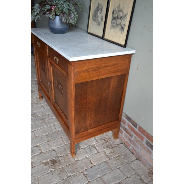 Brown Art Deco Wardrobe in Oak with Marble Top For Sale - Image 8 of 12