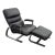 Vintage Milo Baughman Cantilever Black Chrome Lounge Chair and Ottoman For Sale