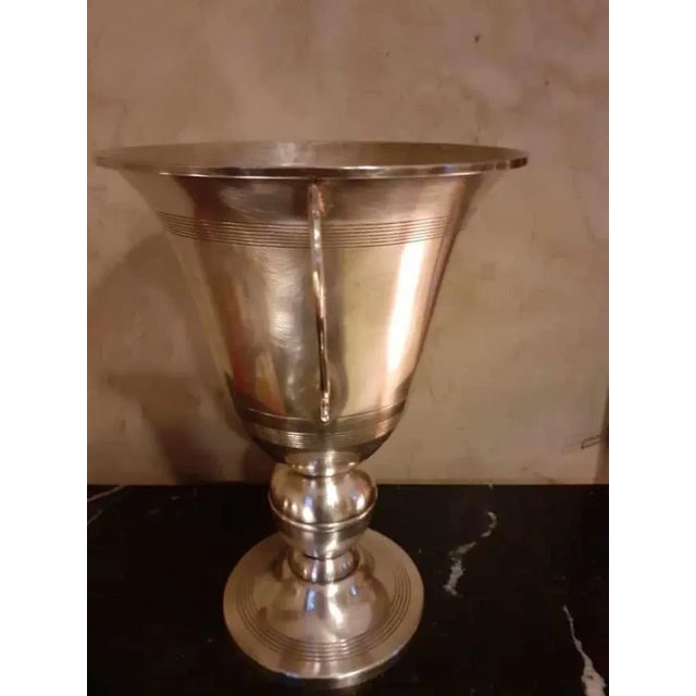 French Art Deco Champagne Bucket in Silver Metal, 1930s For Sale - Image 6 of 7