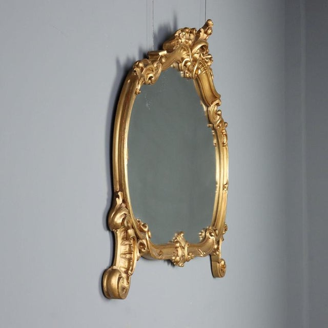 Carved and Gilded Wooden Table Mirror For Sale - Image 3 of 11