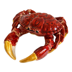 Vintage Portuguese Bernard Palissy Style Majolica Crab Tureen