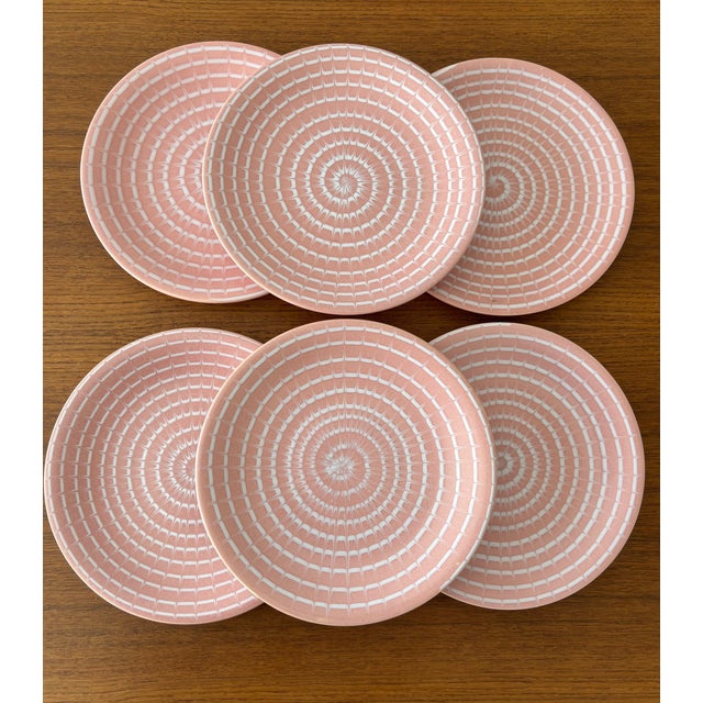 Ceramic Vintage Pink Marbled Ceramic Dinnerware Set from Longchamp, 1990s, Set of 6 For Sale - Image 7 of 7
