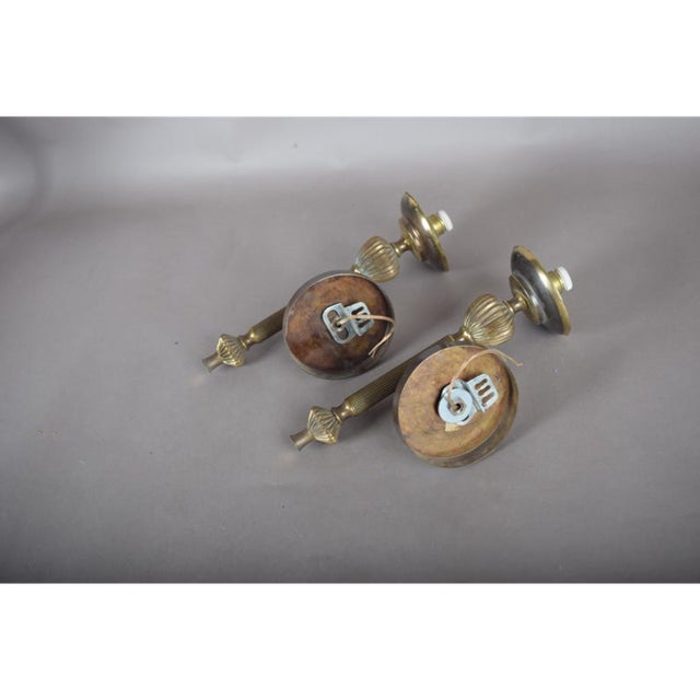 Vintage Brass Wall Lights, 1940s, Set of 2 For Sale - Image 6 of 8