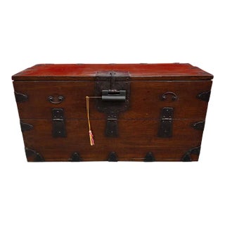 Late 19th Century Antique Korean Money Trunk For Sale