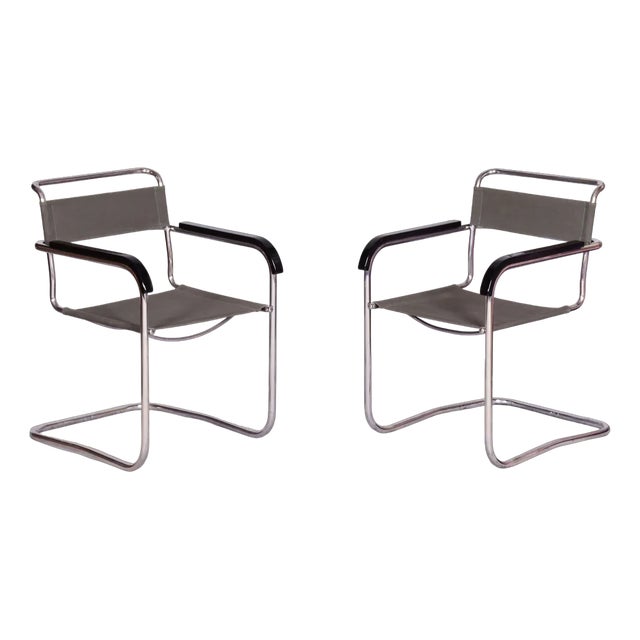 Set of Bauhaus Armchairs attributed Marcel Breuer for Thonet, Czech, 1930s For Sale