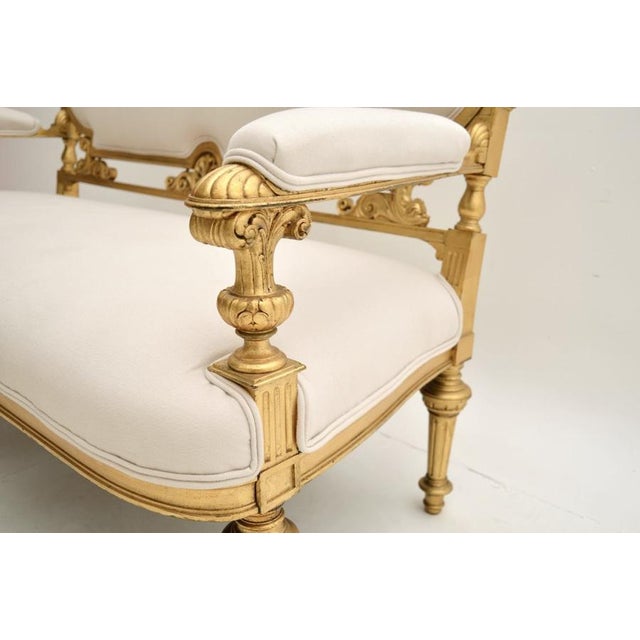 Swedish Empire Giltwood Settee, 1880s For Sale - Image 12 of 14