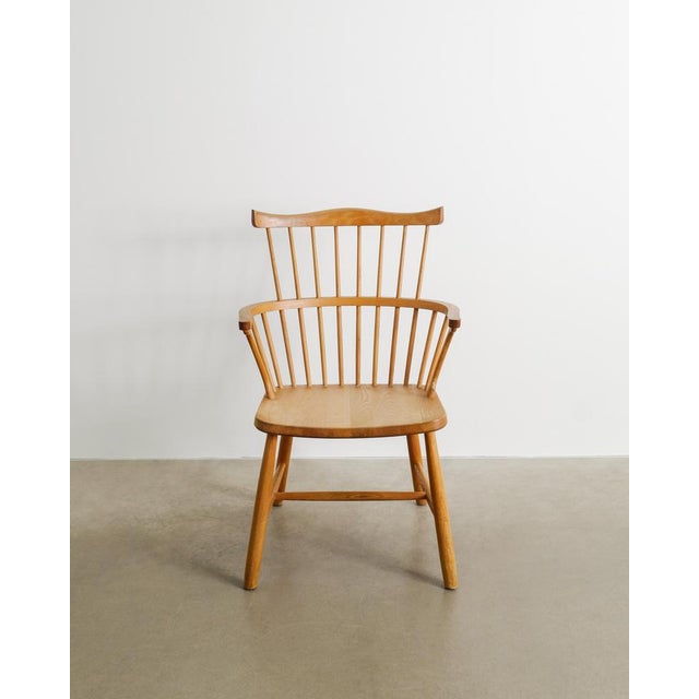 Børge Mogensen Danish Mid-Century Wooden 3250 Windsor Wingback Dining Office Chair by Børge Mogensen, 1960s For Sale - Image 4 of 9