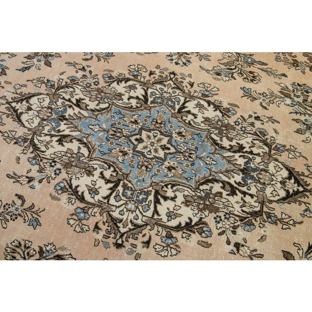 Peach Vintage Malayer Handmade Medallion Floral Peach Wool Oversize Rug For Sale - Image 8 of 10
