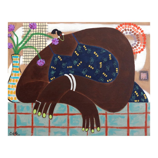 Soliloquy in Bloom - Colorful Abstract Feminine Figurative Original Artwork by Courtney Simone For Sale