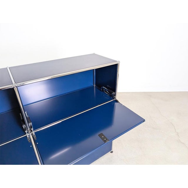 Blue Steel Sideboard by Fritz Haller for USM Haller For Sale - Image 10 of 12