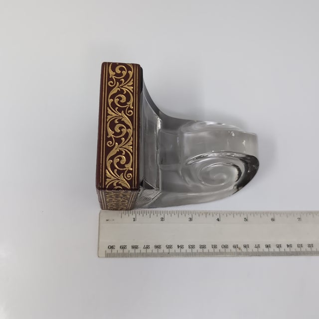 VTG Art Deco Style Clear Glass Scroll / Wave Bookends Pair Set Heavy For Sale - Image 10 of 12