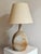 Stoneware lamp from the Marais region, dating from the 1960s. Height with socket: 32.5 cm Height with shade: 45 cm Shade...
