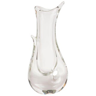 Licio Zanetti Mid-Century Modern Sculptural Translucent Handblown Murano Vase For Sale