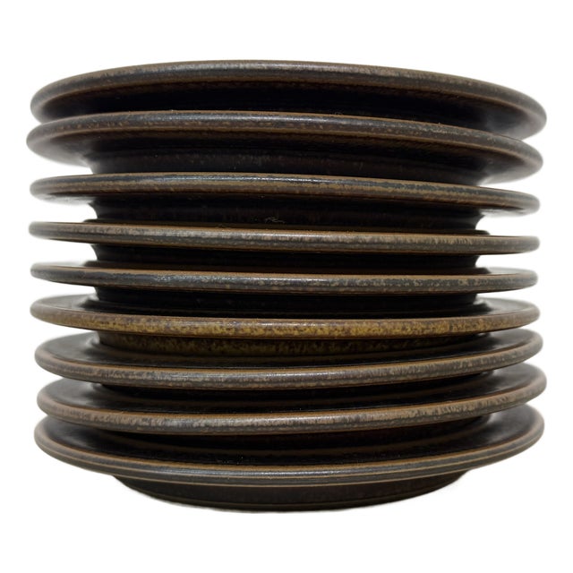 Vintage Plates by Ulla Procope for Arabia, 1970s, Set of 9 For Sale