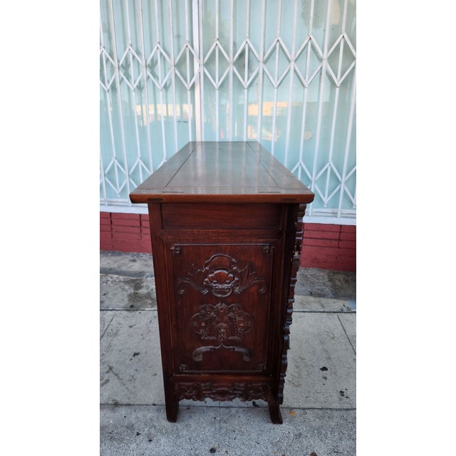 Antique Head Carved Wood Cabinet For Sale - Image 12 of 12