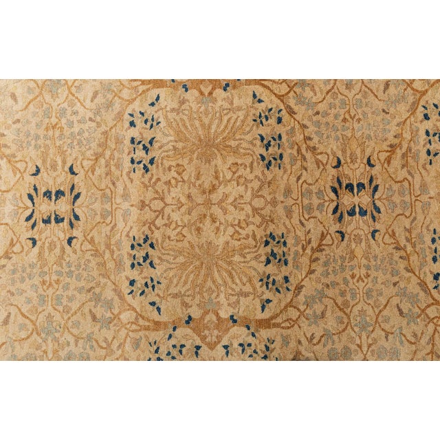 Early 21st Century Contemporary Floral Medallion Warm Tan Rug "Sunseed" by Doris Leslie Blau For Sale - Image 5 of 9