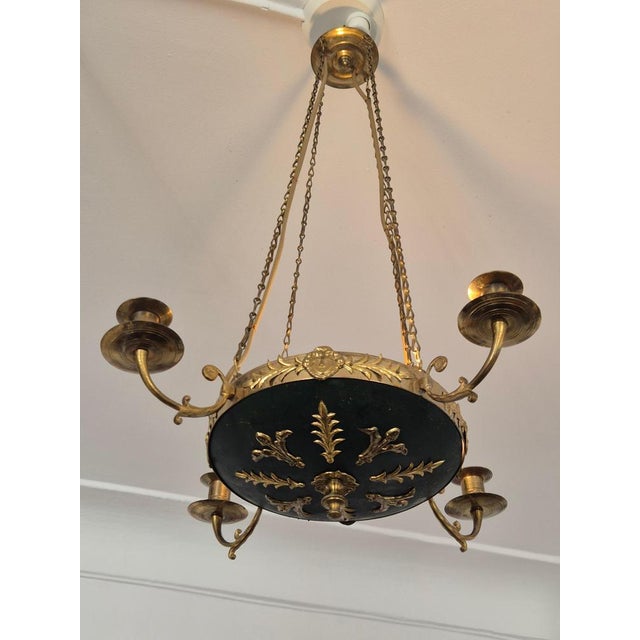 Metal Pendant Light in Brass with Two Light Sockets, 1950s For Sale - Image 7 of 14