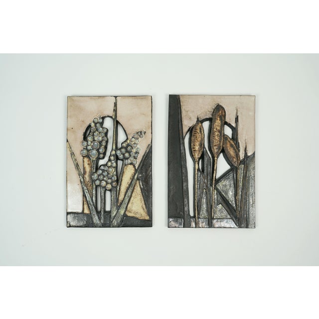 Vintage Wall Tiles from Ruscha-Keramik, W. Germany, 1970s, Set of 2 For Sale - Image 16 of 16