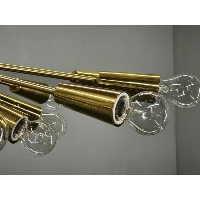 Gold 28-Light Brass Sputnik Chandelierby Kamenický Šenov, Czechoslovakia, 1970s For Sale - Image 8 of 17