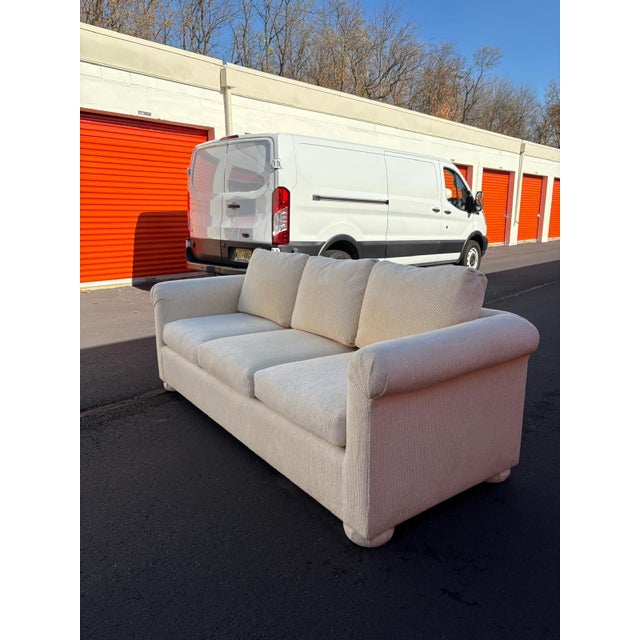 Textile 1980s Mason-Art Cream Upholstered Sofa For Sale - Image 7 of 11