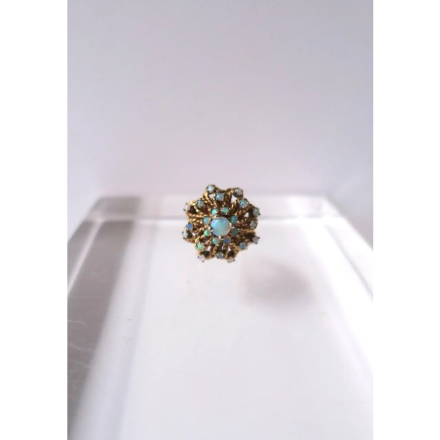 Metal Opal and Gold Cocktail Ring, Circa 1960s For Sale - Image 7 of 11