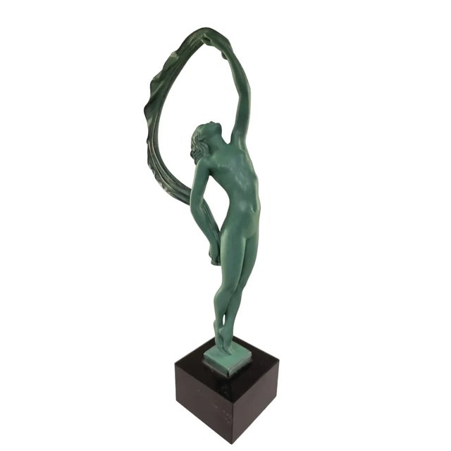 Art Deco Female Zephyr Figurine by Guerbe for Max Le Verrier, France, 1930s For Sale - Image 6 of 6