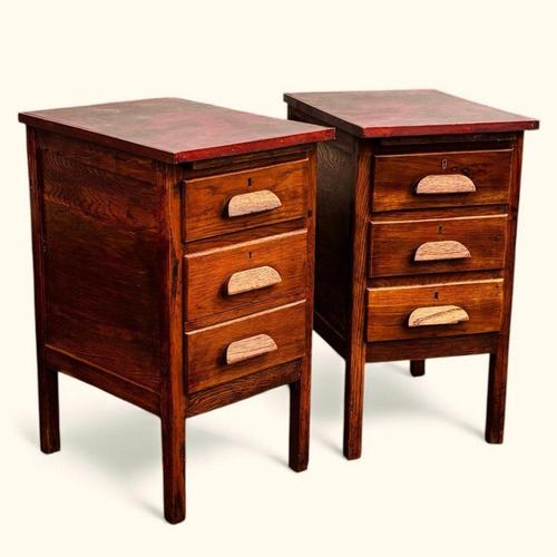 Edwardian Bedside Tables in Oak, Set of 2 For Sale - Image 12 of 12
