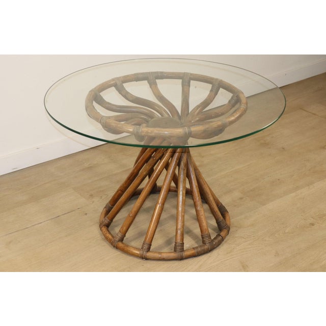 Bamboo and Glass Table by Bernard Govin for Eguizier, 1970s For Sale - Image 18 of 18