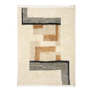 Oversized Modernist Geometric Hand-Knotted Wool Rug | 15'3" X 11'7" | One of a Kind For Sale