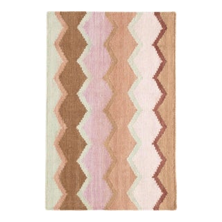 Kit Kemp for Dash & Albert Safety Net Earth Woven Wool Rug, 3' x 5' For Sale