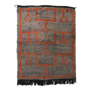 Vintage Decorative Turkish Tulu Rug - 5`0″ X 6`7″ For Sale