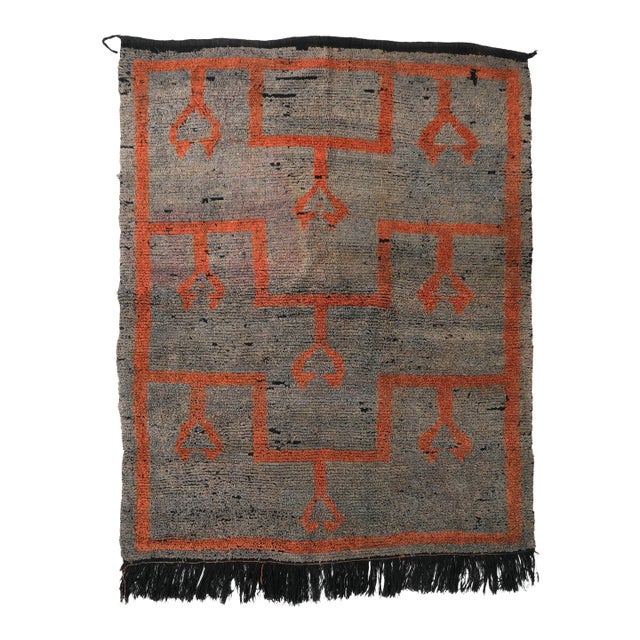 Vintage Decorative Turkish Tulu Rug - 5`0″ X 6`7″ For Sale