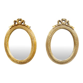 Italian Syroco Gilt Mirrored Sconces, Pair For Sale