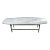 1980s White Marble Surfboard Style With Metal Base Coffee Table For Sale
