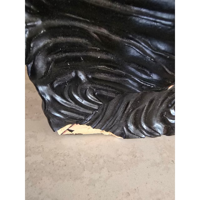 Vintage Signed Zebra Chair Framed Artwork in Oversized Black Carved Frame For Sale - Image 6 of 9