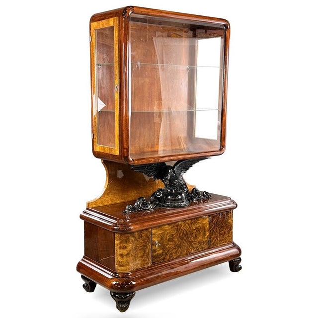 Art Deco Walnut Display Cabinet, 1930s For Sale - Image 11 of 11