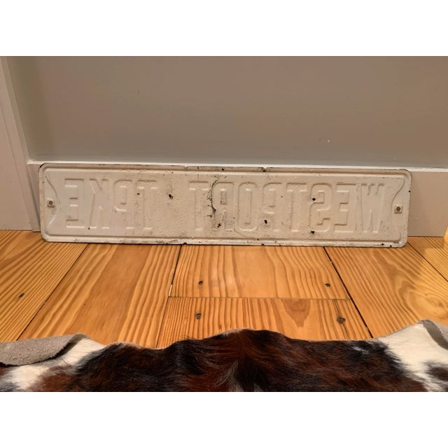 Metal Vintage Westport Ct Street Sign For Sale - Image 7 of 8