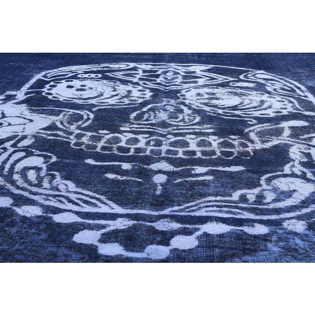 Mid 20th Century Vintage Sugar Skull Overdyed Rug, 08'01 X 11'06 For Sale - Image 5 of 10
