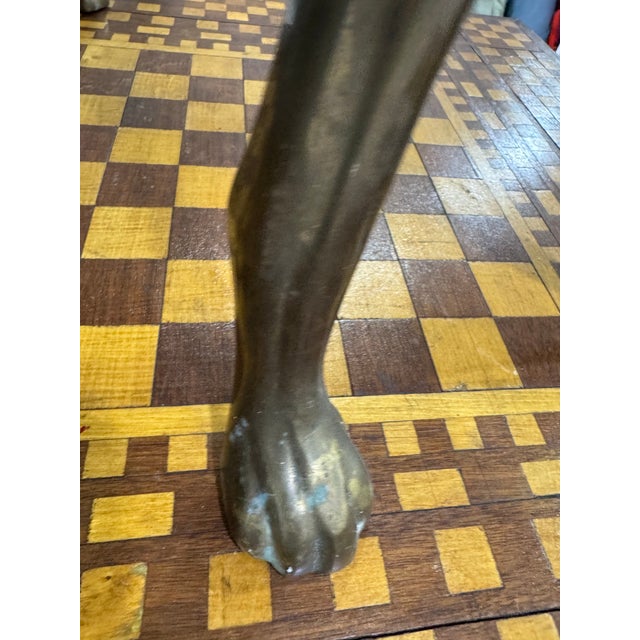 English 29.5”h Large Vintage Brass Greyhound Dog Sculpture For Sale - Image 3 of 6