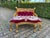 Late20C French Artisan Louis XVI Style Gold Red Beech Settee For Sale - Image 14 of 14
