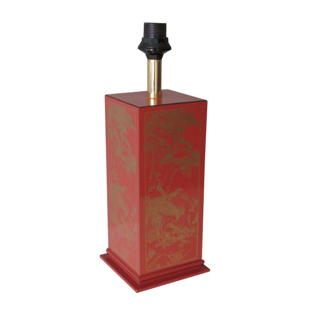 Mid-Century Lacquered Wood Lamp Base, France, 1970 For Sale