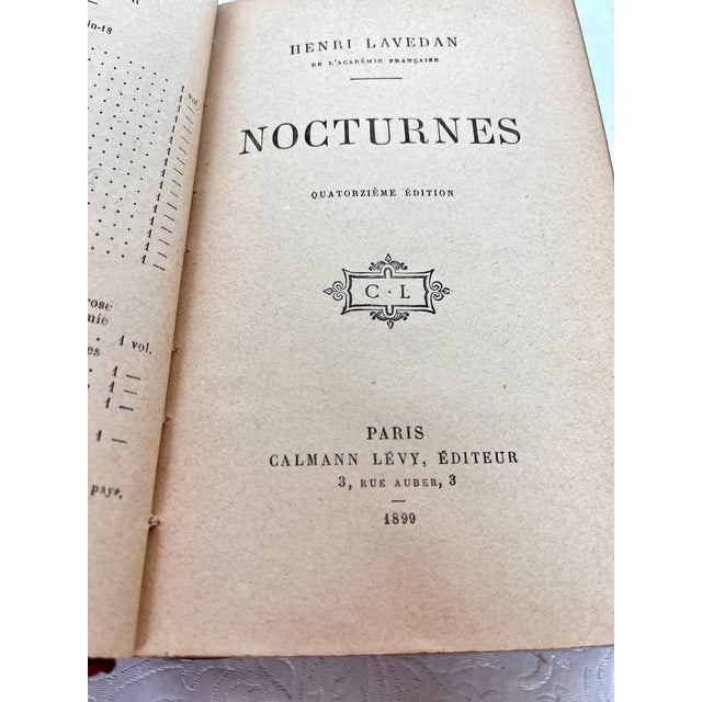 Antique French Red Leather Bound Books - Set of 3 For Sale - Image 9 of 12