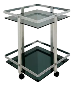 Chrome and Smoked Glass Trolley, 1980s