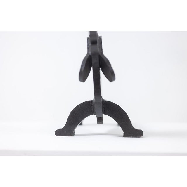 Metal Zoomorphic Wrought Iron Andirons by Edouard Shenck, 1950s, Set of 2 For Sale - Image 7 of 9