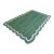 Handmade Cotton Scalloped Rug, Forest Green With Cream and Blue Full Border 9'x12' For Sale