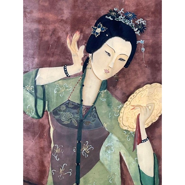 An exceptional and beautifully preserved early 20th-century (late Qing to early Republic period) Chinese reverse glass...